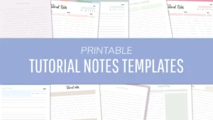 Tutorial Notes Templates - FREE Printable PDFs