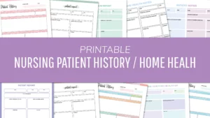 Free Printable Nurse Patient History Sheets PDF