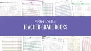 FREE Printable Grade Books for teachers