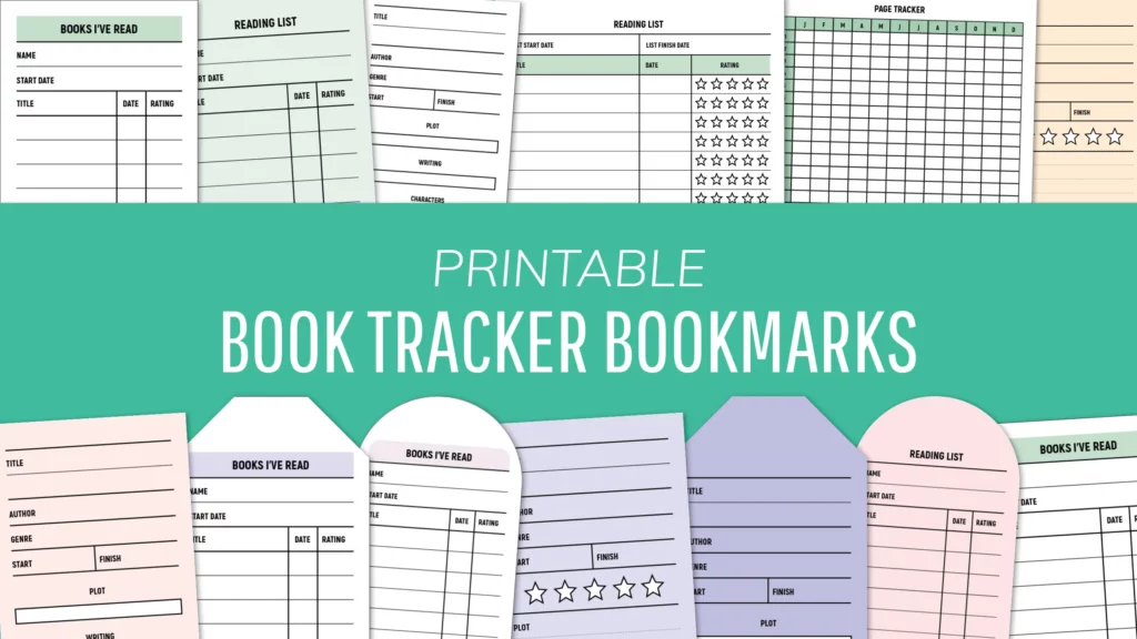 Free Printable Book Tracker Bookmarks