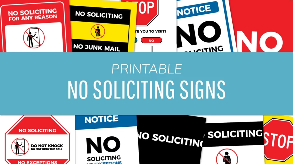 Printable No Soliciting Signs