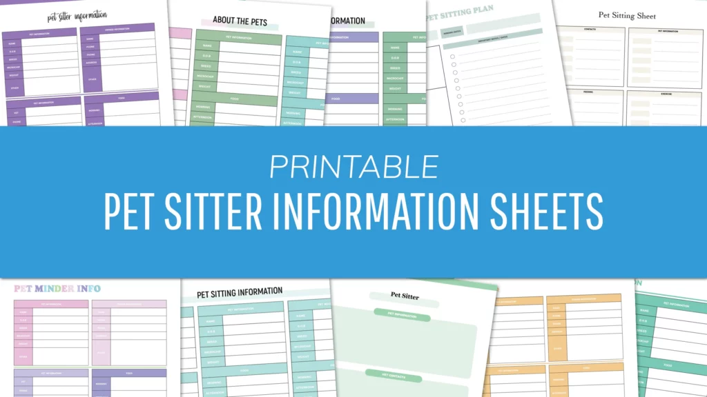 Pet Sitter Forms - Pet Sitter Information Sheets