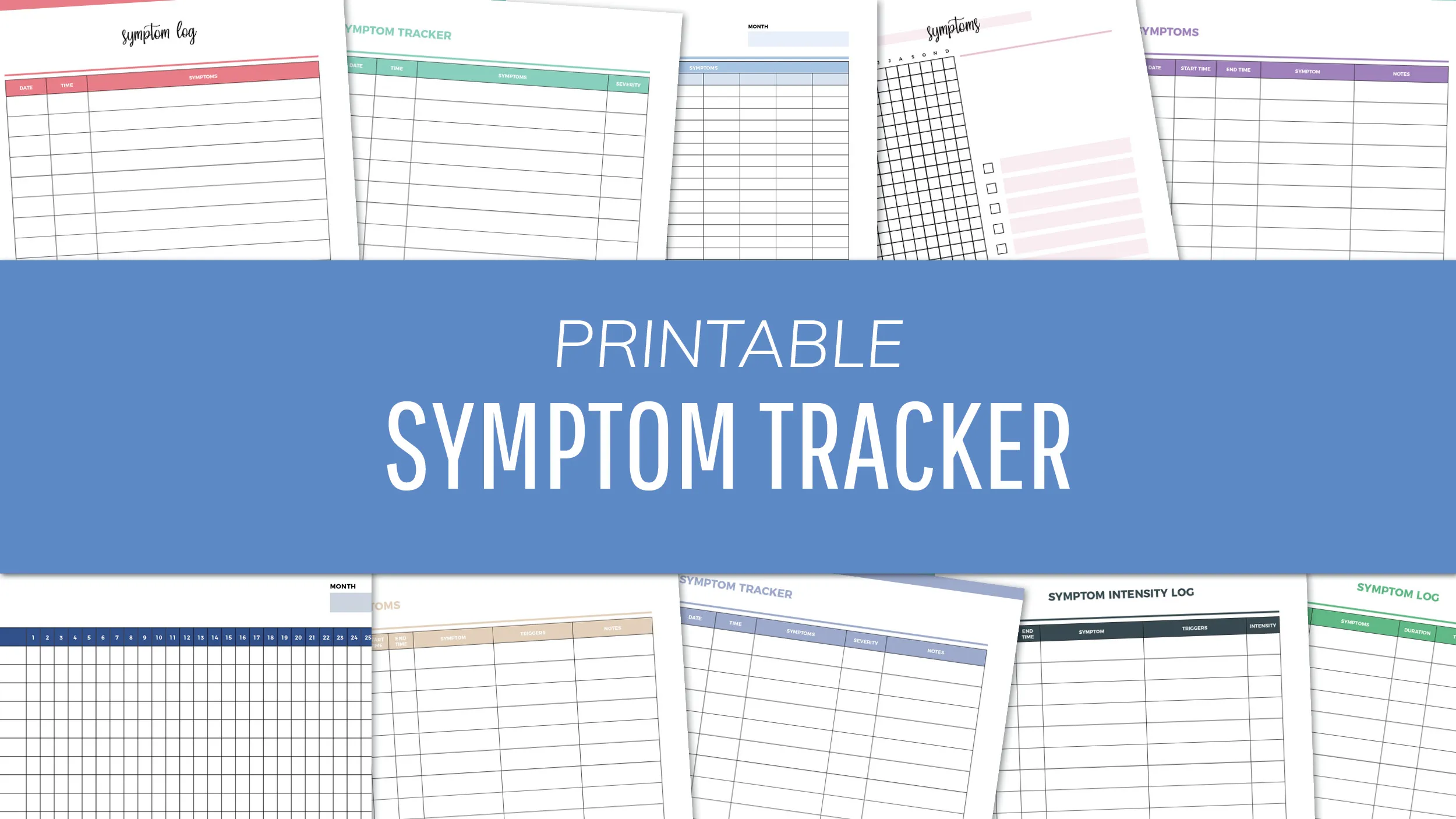Printable Symptom Trackers