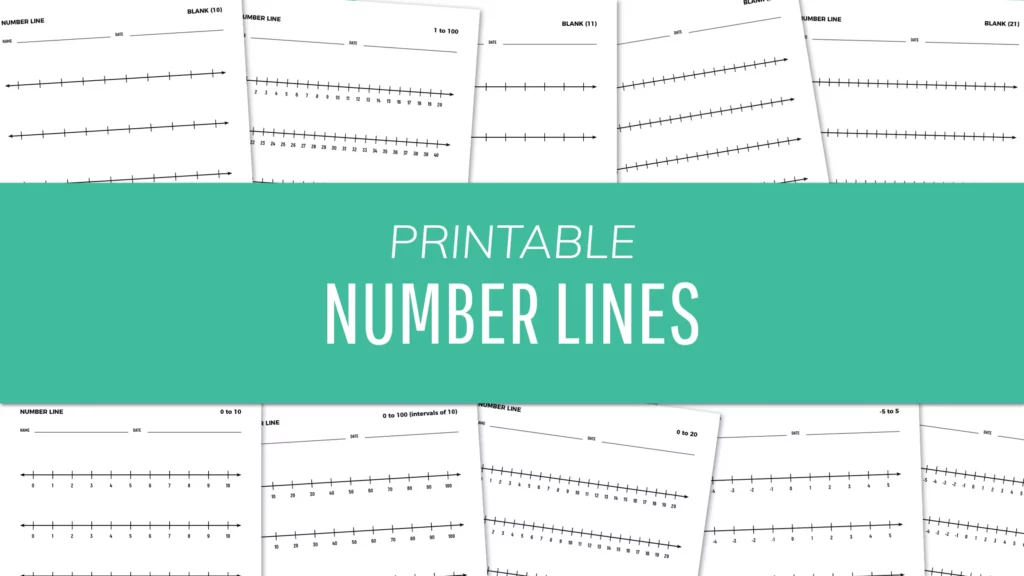 Free Printable Number Line Worksheets