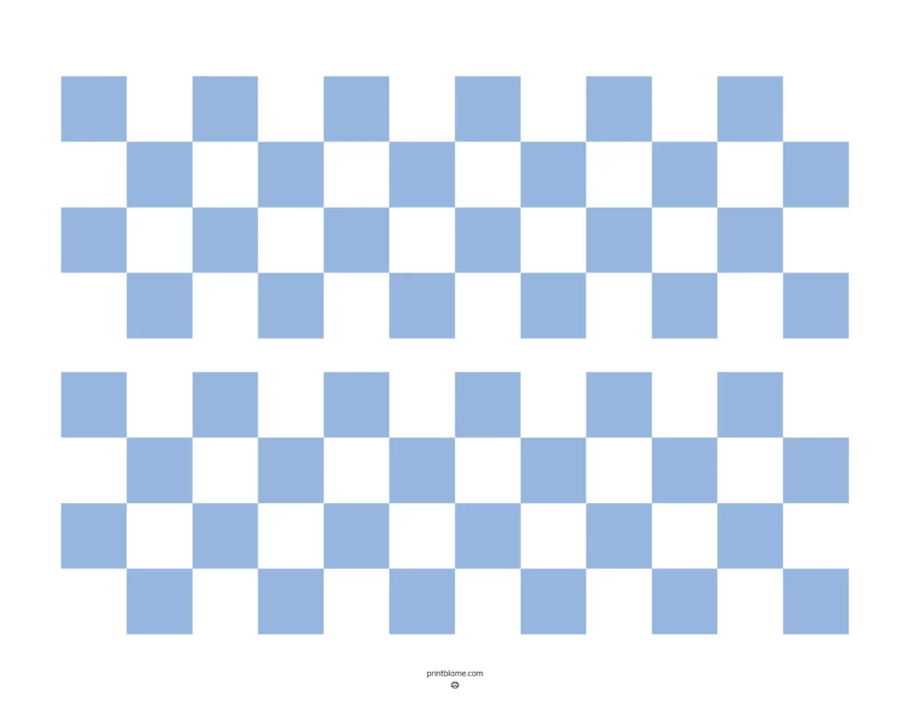Blue and white bulletin border featuring a checkerboard pattern with alternating light blue and white squares.