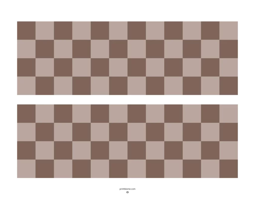 Brown checkered bulletin board border featuring alternating light and dark brown squares arranged in a neat grid pattern.