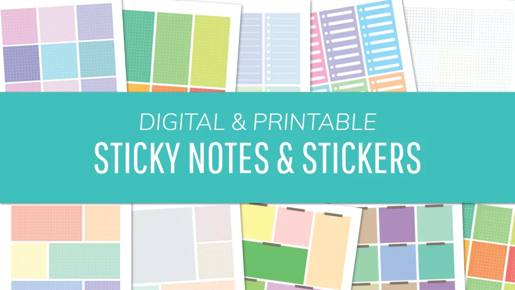 Digital OR Printable Sticky Notes