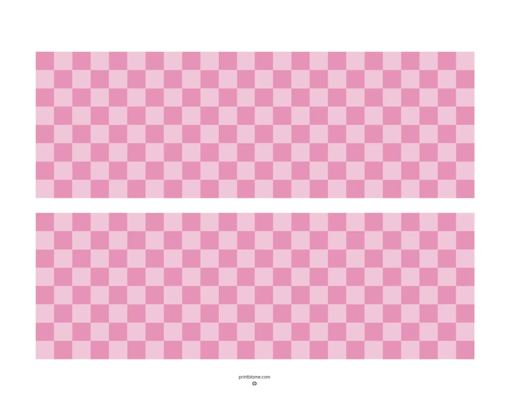 Pink border for bulletin board featuring a soft checkerboard pattern in various shades of pink.