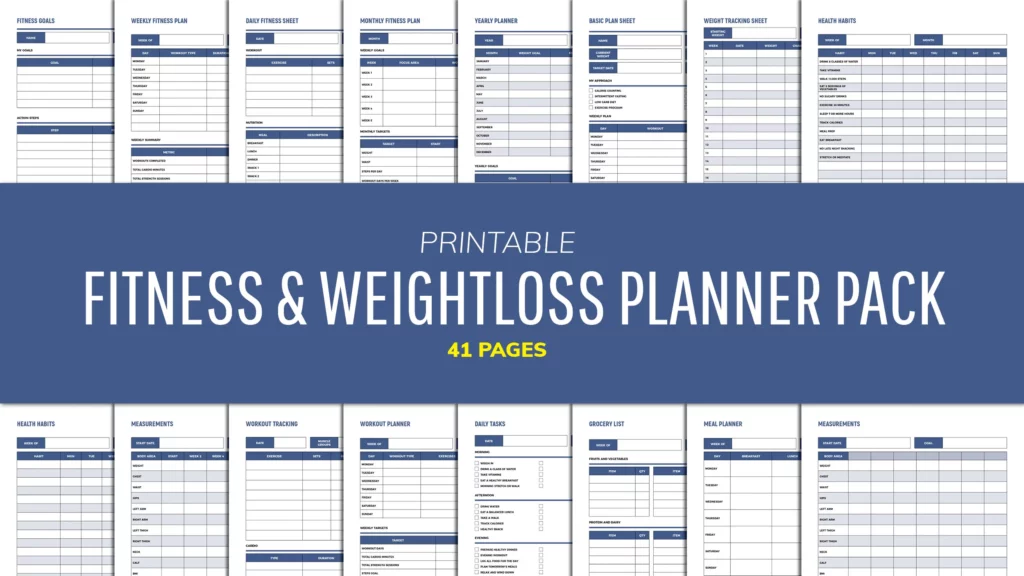 Fitness Journal Pack and Weightless Planner Templates
