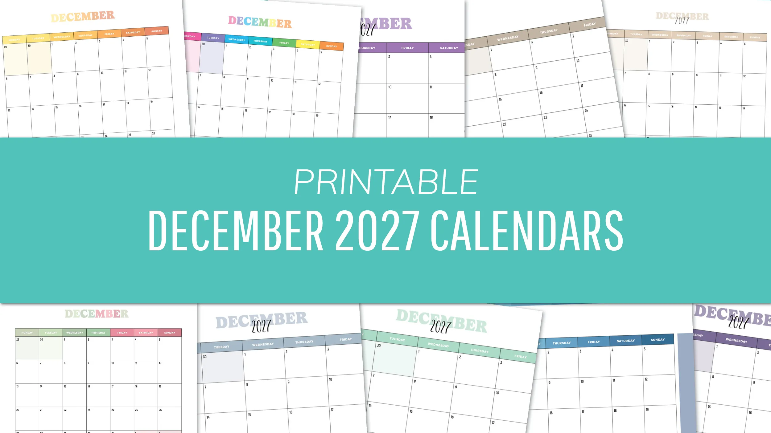 Free December 2027 Calendars