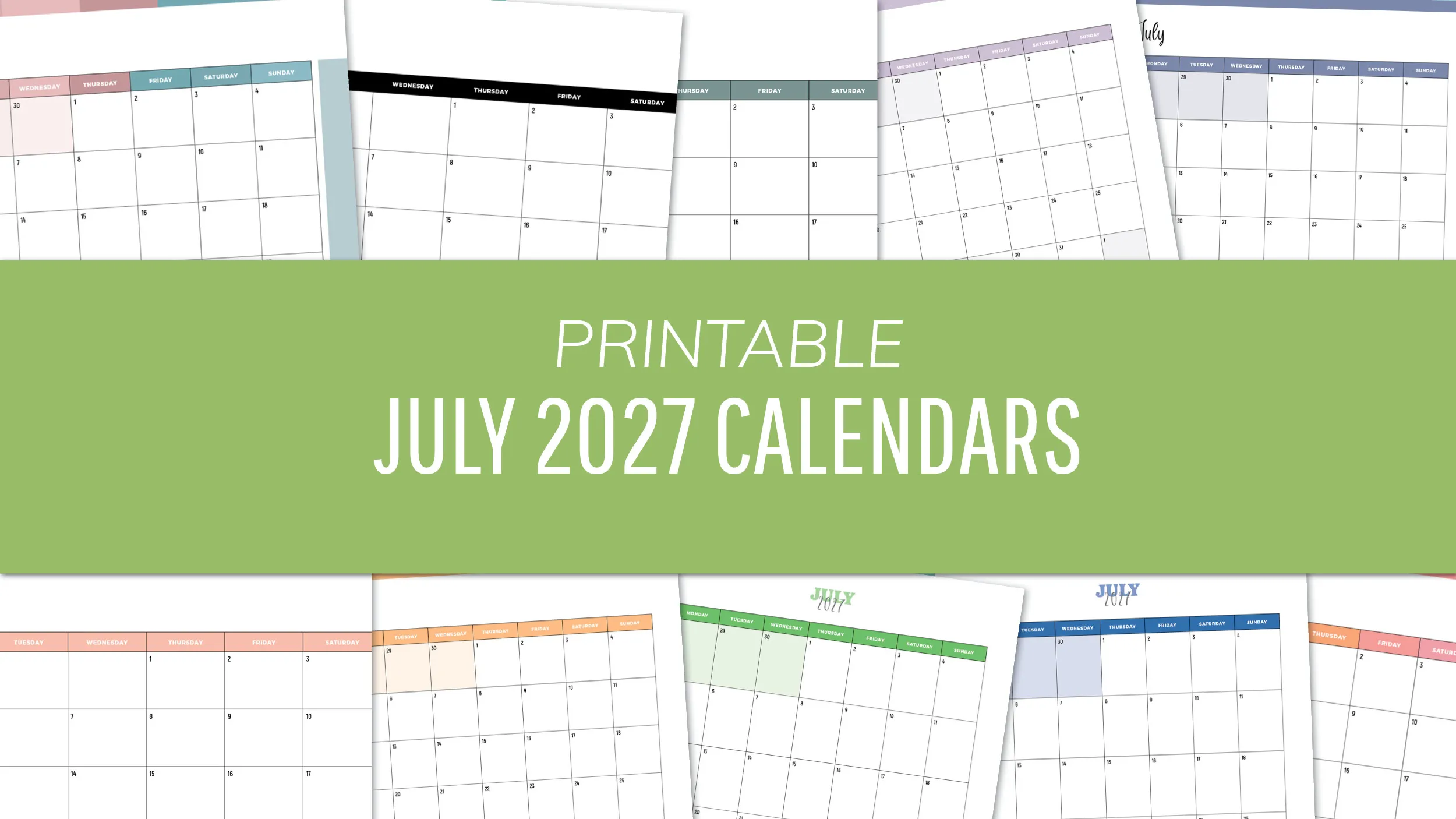 Free July 2027 Calendars