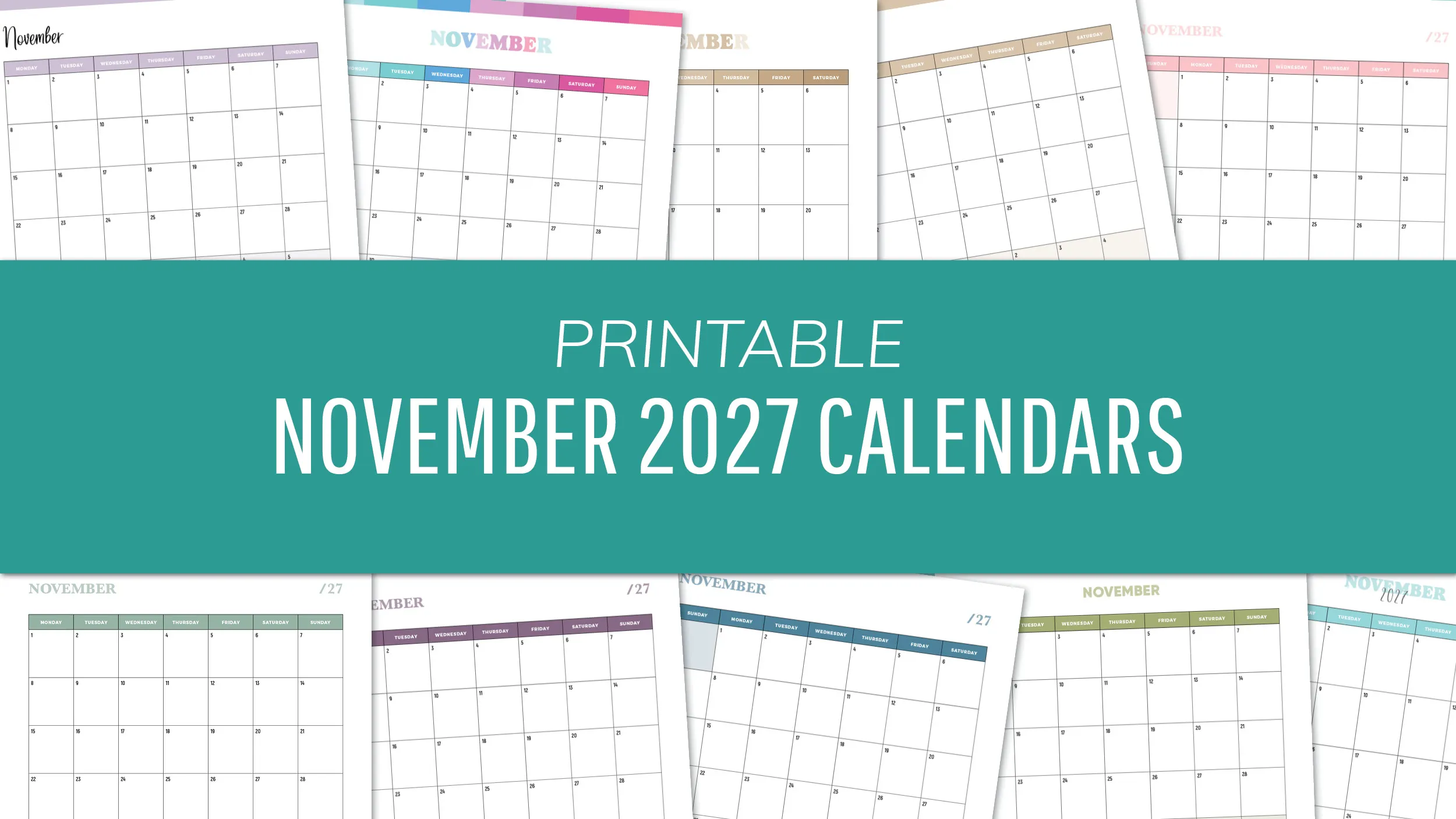 Free November 2027 Calendars