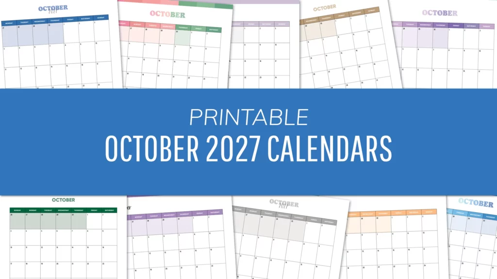 Free October 2027 Calendars