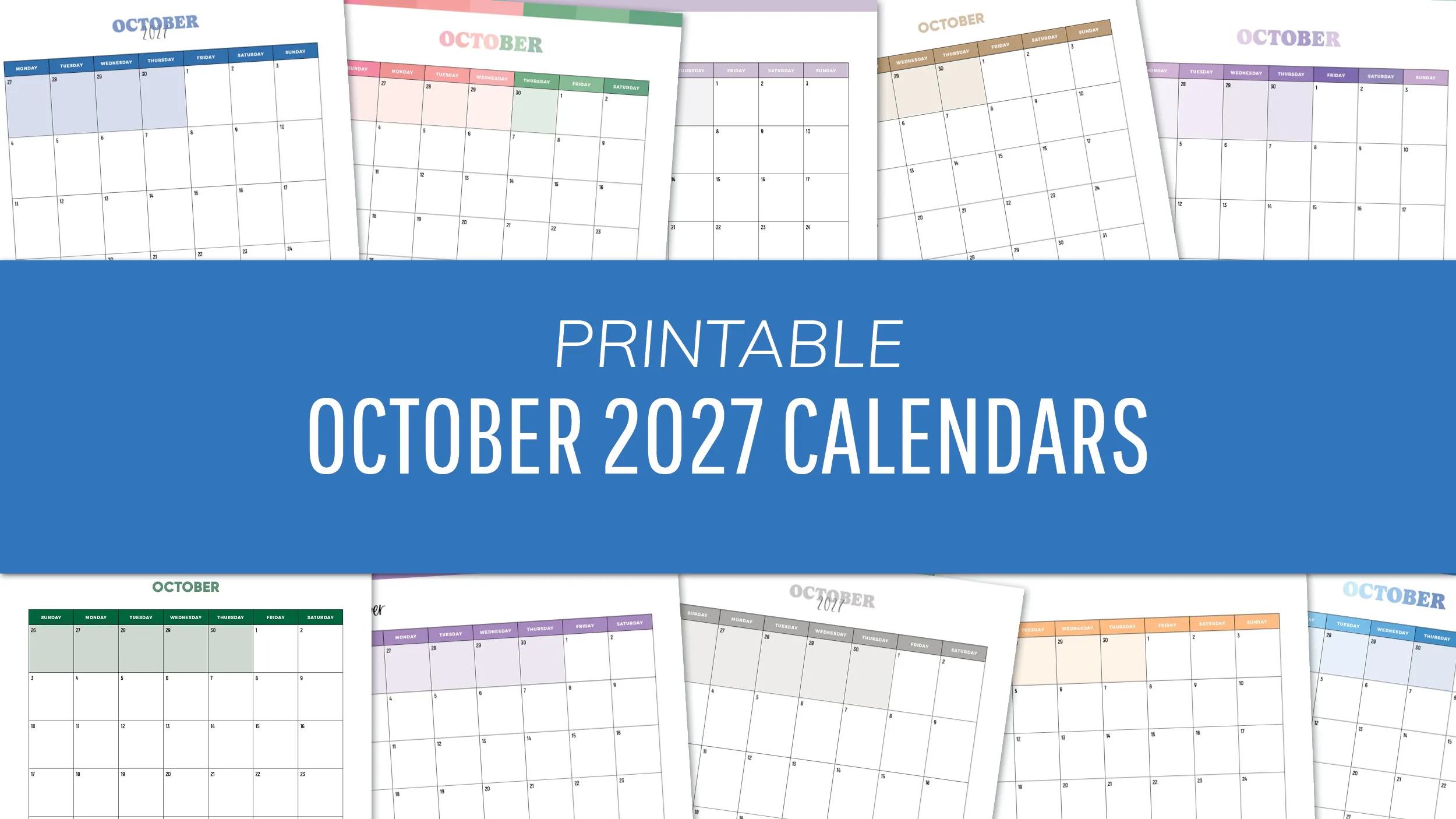 Free October 2027 Calendars