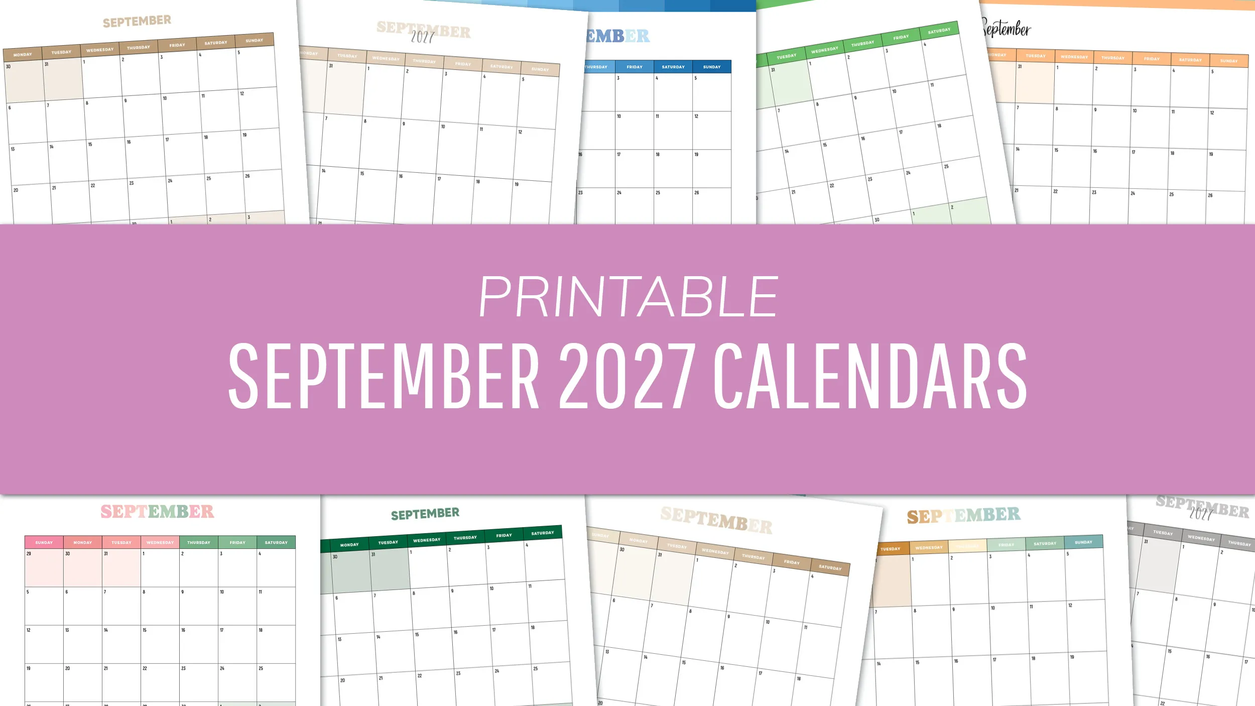 Free September 2027 Calendars