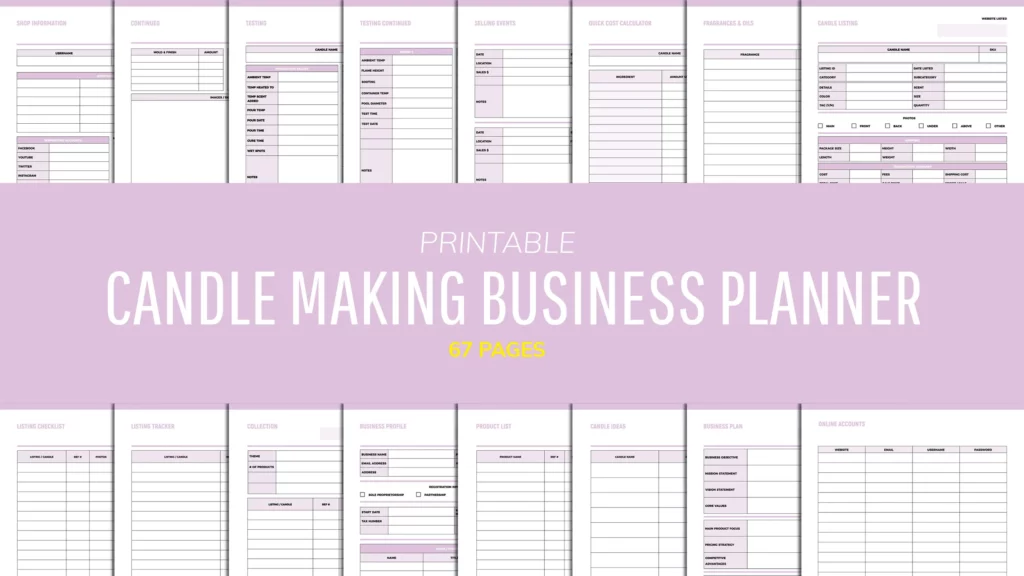Candle Making Business Planner