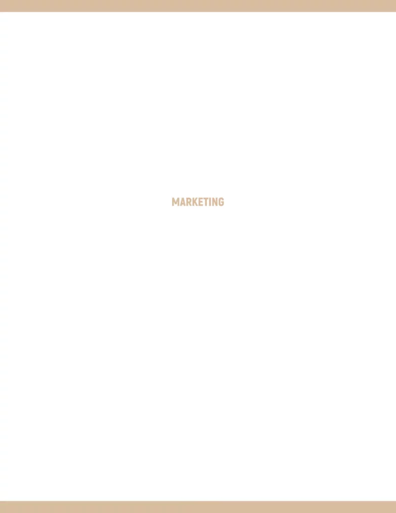 Marketing cover page featuring a minimalist design with a soft beige border and elegant typography.