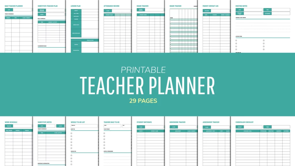Free Printable Teacher Planner