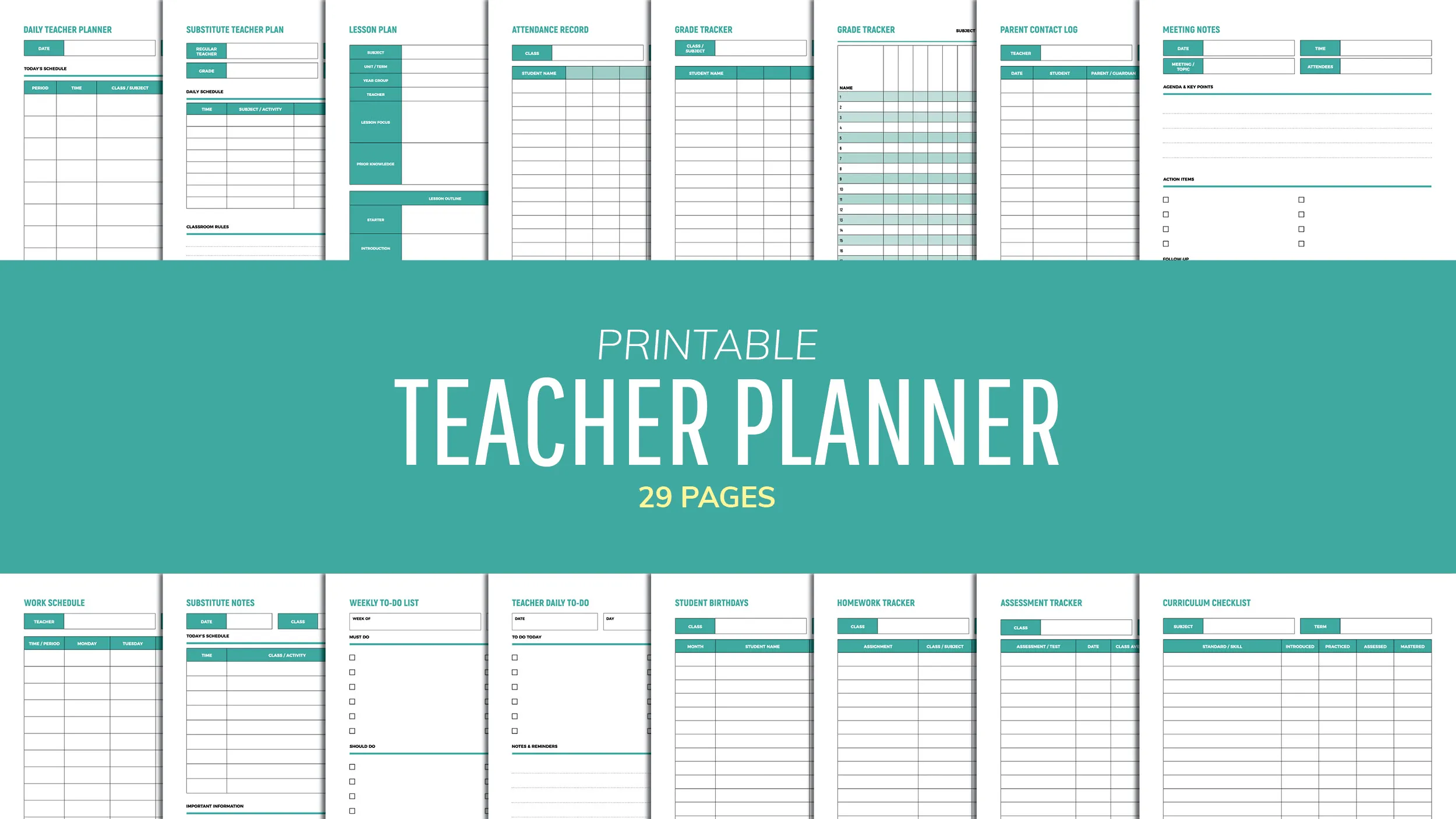 Free Printable Teacher Planner